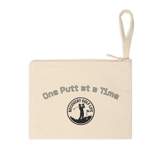 Canvas Zipper Tee Pouch — “One Putt at a Time"