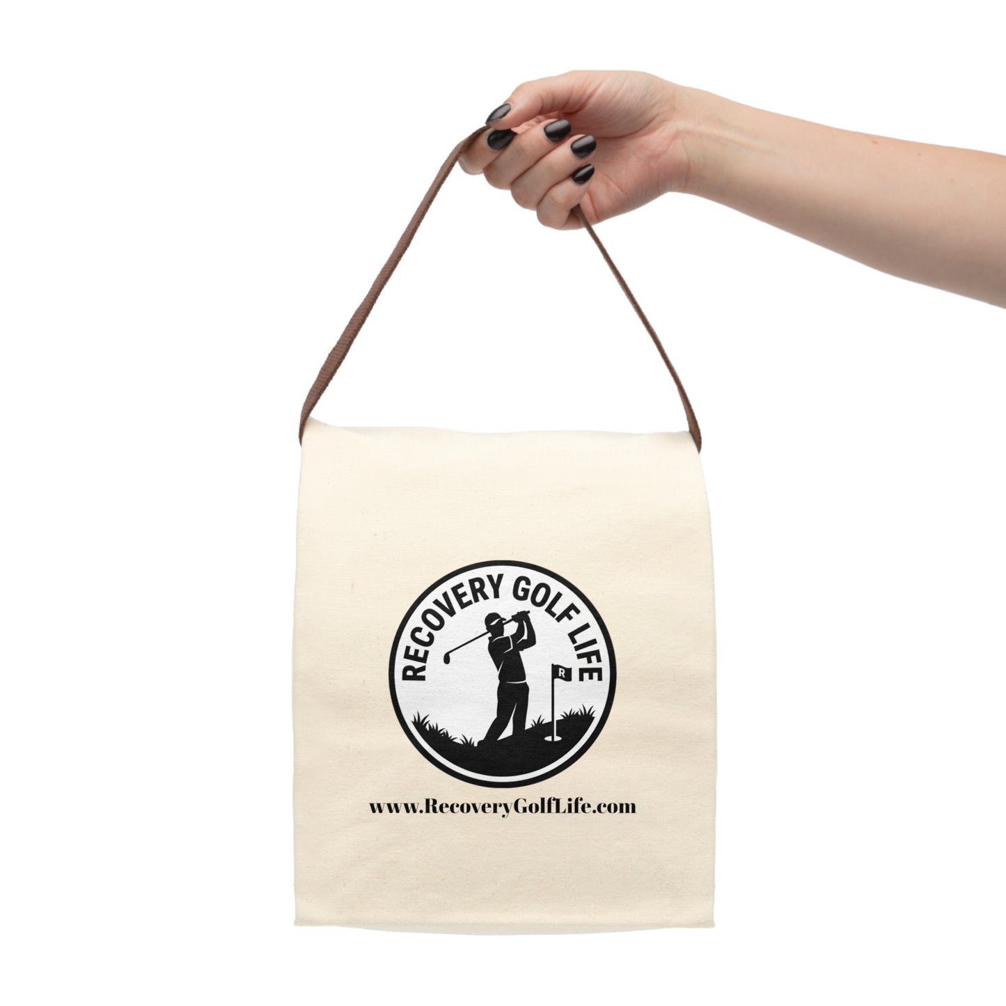Recovery Golf Life - Canvas Lunch Bag — Insulated Strap Tote with Logo