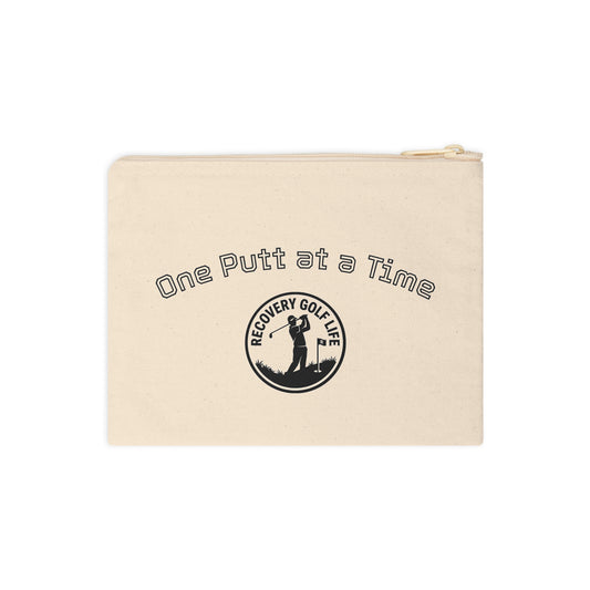 Canvas Zipper Tee Pouch — “One Putt at a Time"
