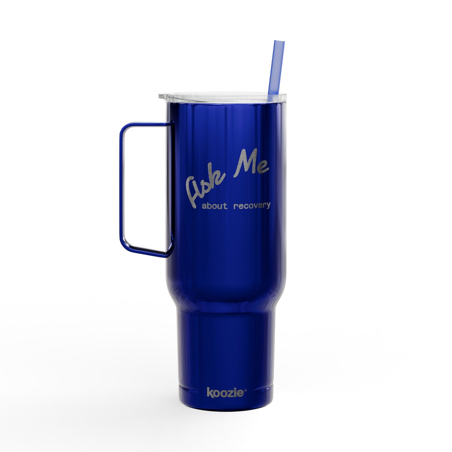 "Ask me about Recovery" Tumbler | Engraved 40oz Insulated Travel Cup with Lid