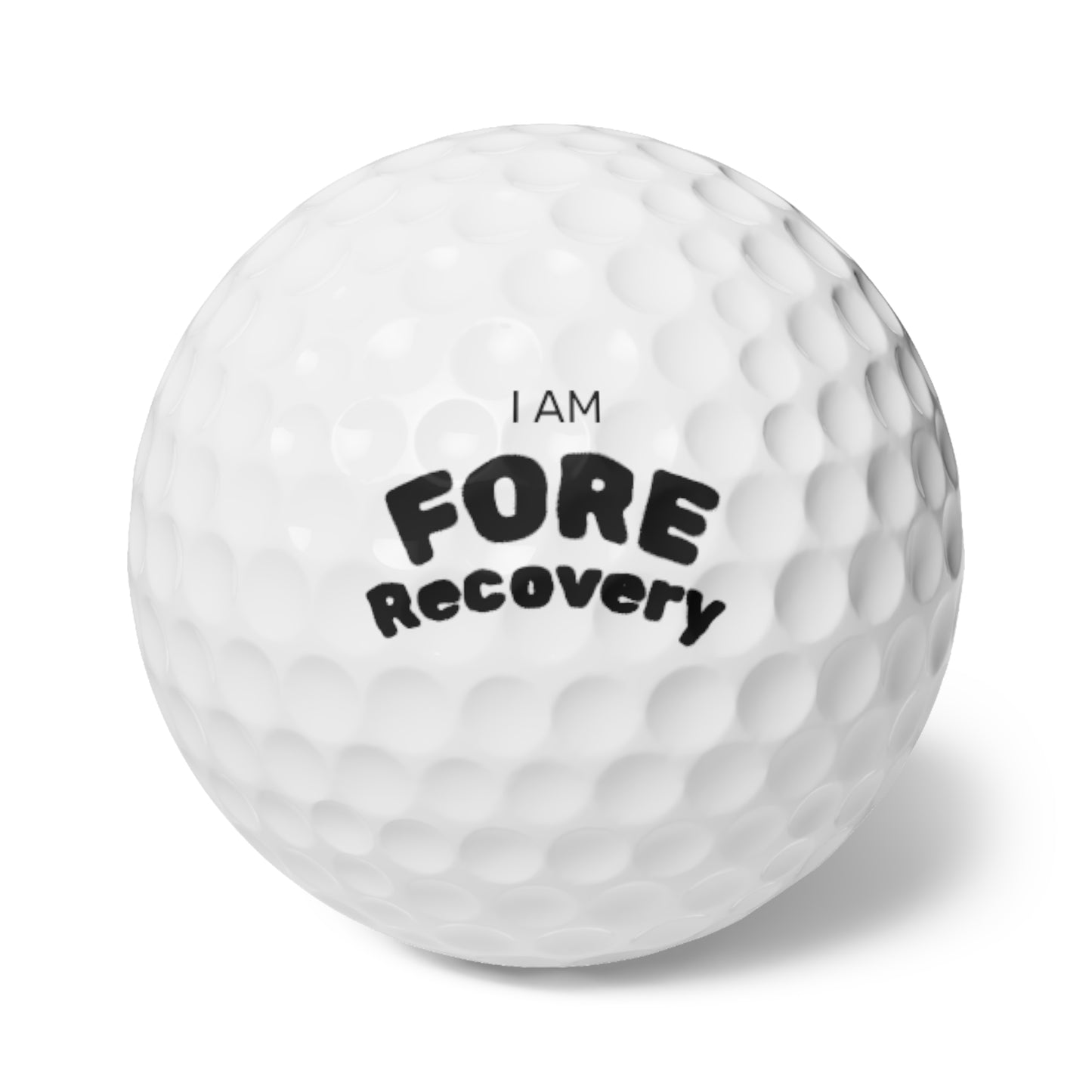"I am Fore! Recovery" Golf Balls, 6pcs - Sobriety & Supporter Gift