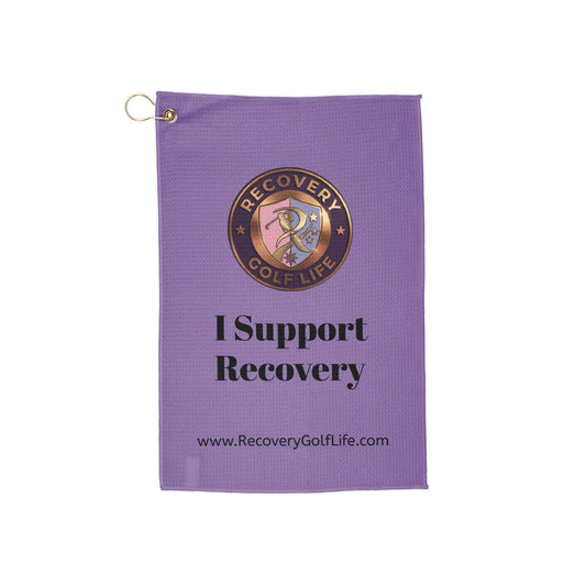 "I Support Recovery" Golf Towel | Gift for Ally and Sobriety Supporter