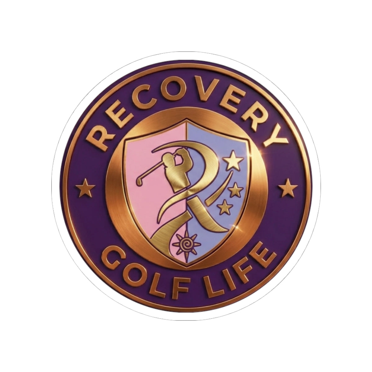 Recovery Golf Life Sticker | Round Kiss-Cut Golf Emblem