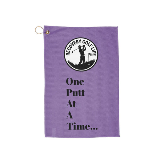 One Putt At A Time Golf Towel | Purple Putting Humor, Clubhouse Accessory