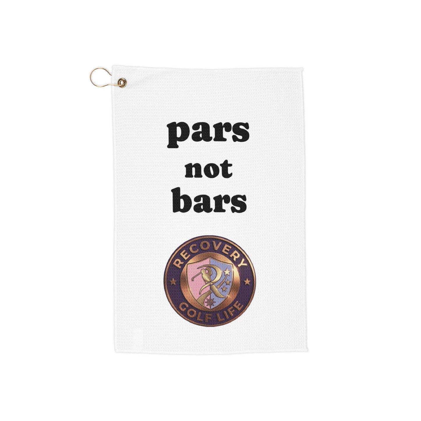 Pars Not Bars golf towel | golf towel with recovery coin design