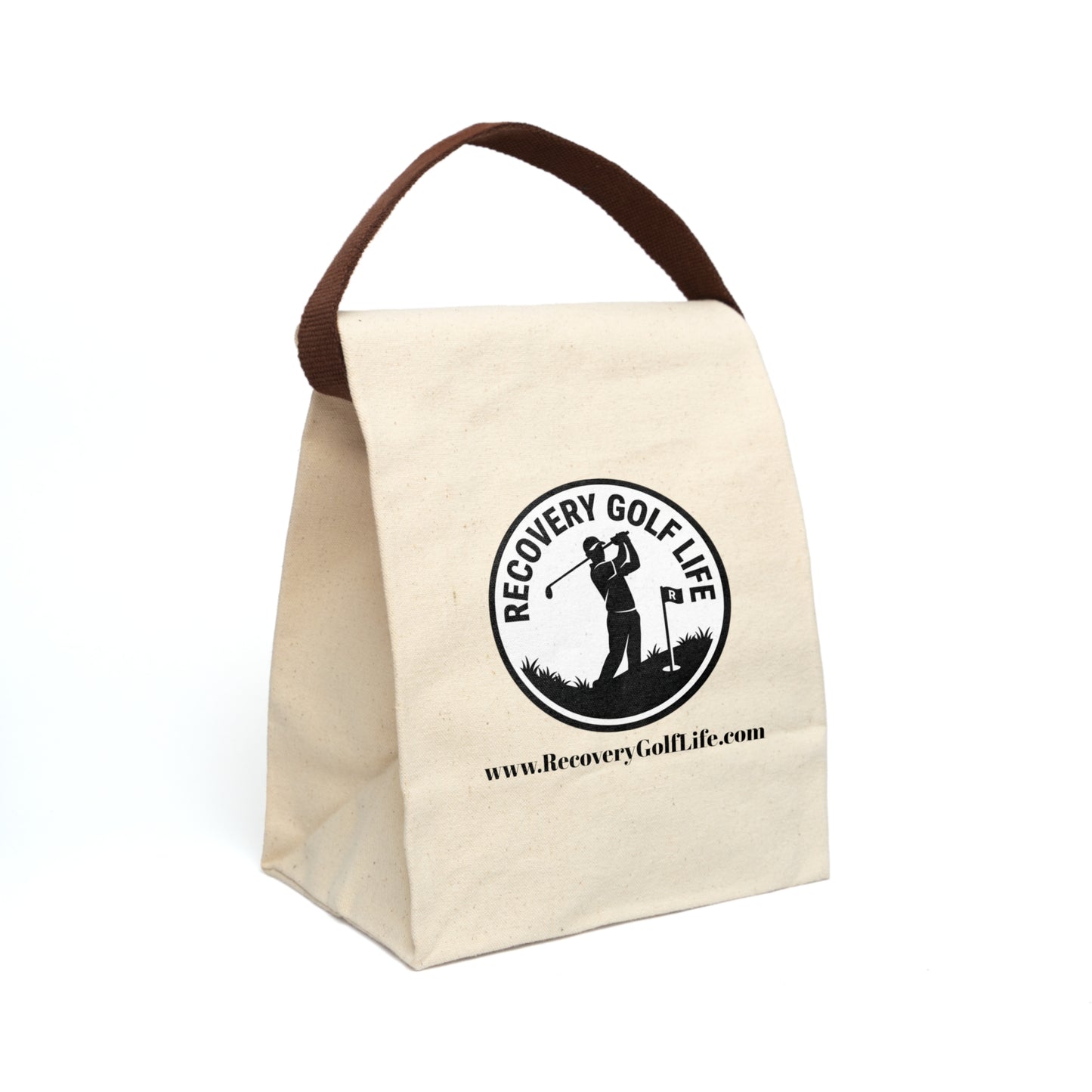 Recovery Golf Life - Canvas Lunch Bag — Insulated Strap Tote with Logo