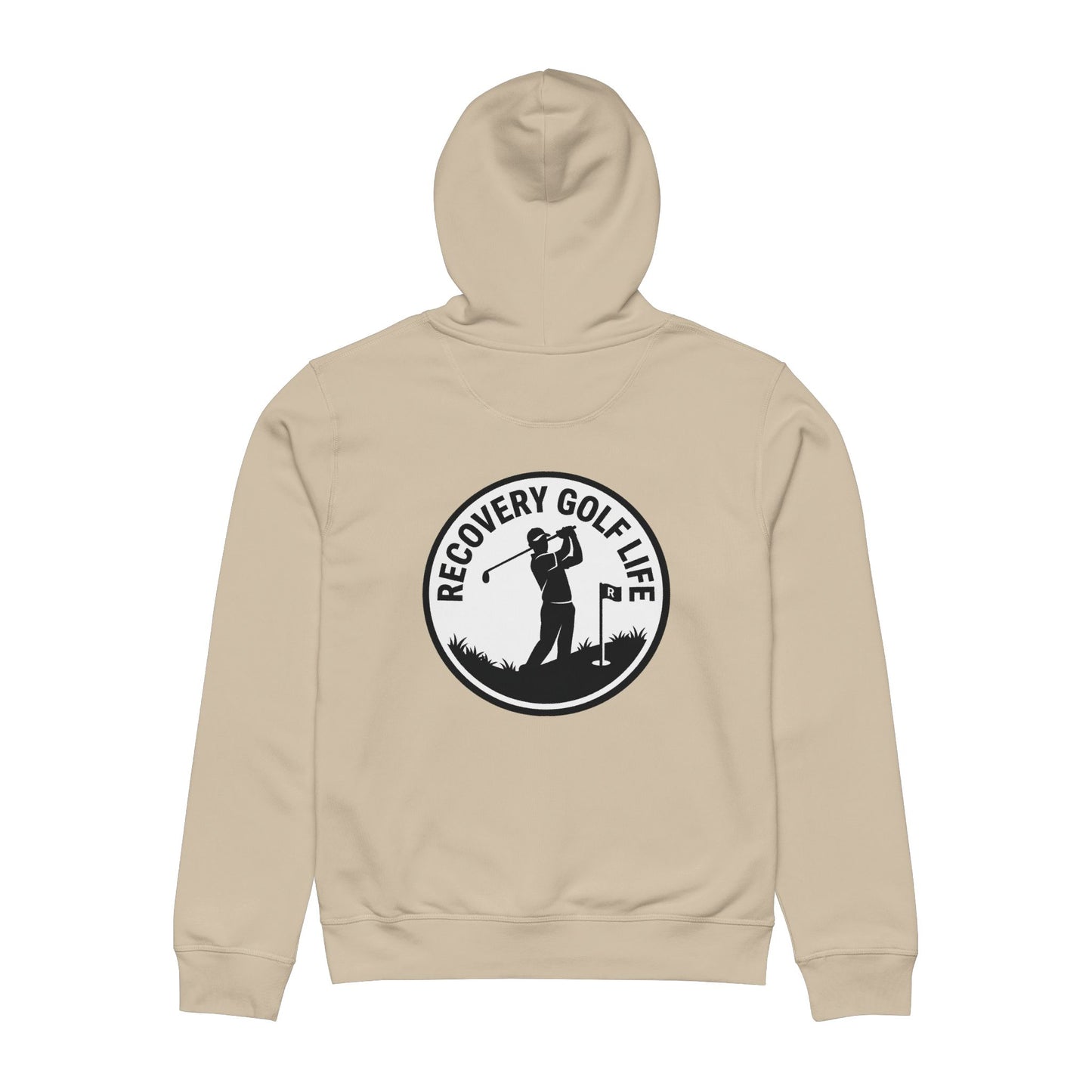 One Putt at a Time Hoodie | Recovery Golf Life logo