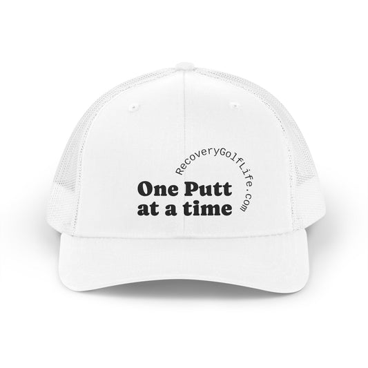 "One Putt at a Time" Recovery Golf Hat — Sobriety Cap