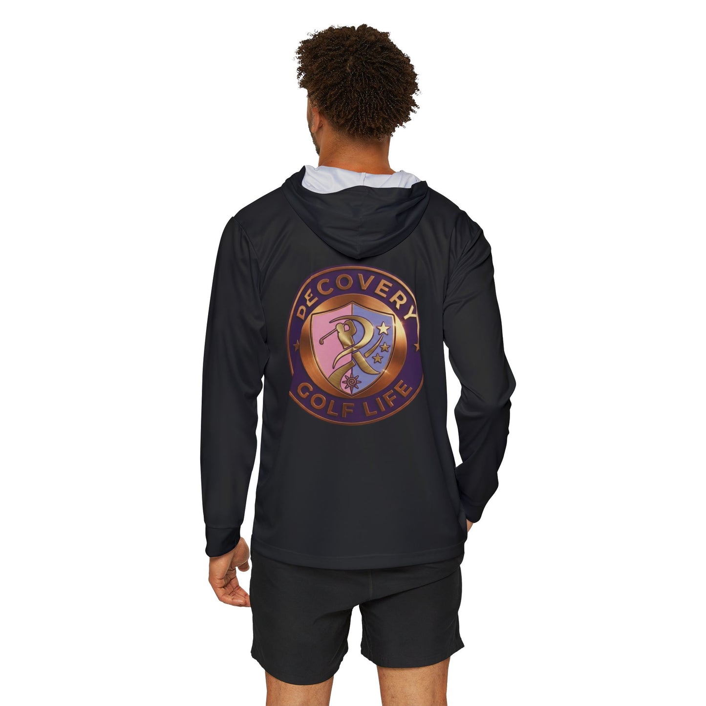 "Warm Up" Sober Golf Hoodie — Recovery Apparel with Back Print
