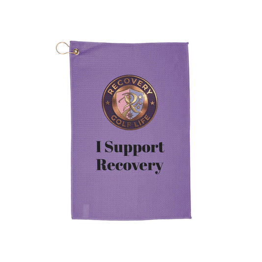 I Support Recovery Golf Towel | Recovery Circle Emblem